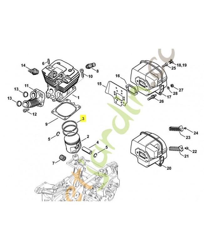 Segment de piston d. 50 1128-034-3000. Pièce détachée Stihl / Vicking Segment de piston d. 50 1128-034-3000. Pièce détachée Stihl / Vicking
