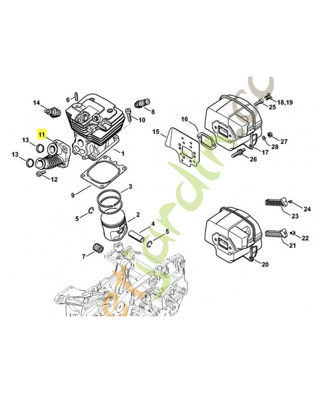 Coude d'admission Stihl ref. 1138-140-2508