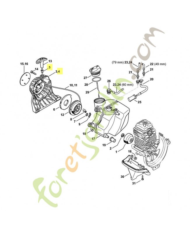 Poulie de lanceur stihl réf : 4180-190-0401