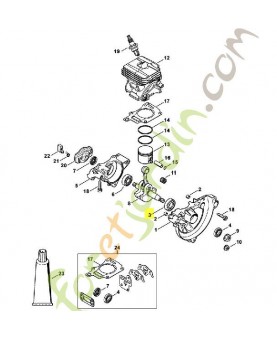 Roulement a billes 6304 9503-003-0215. Pièce de rechange Sithl / Vicking