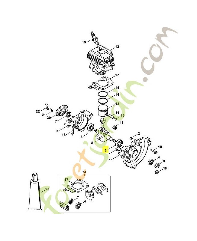 Roulement a billes 6304 9503-003-0215. Pièce de rechange Sithl / Vicking