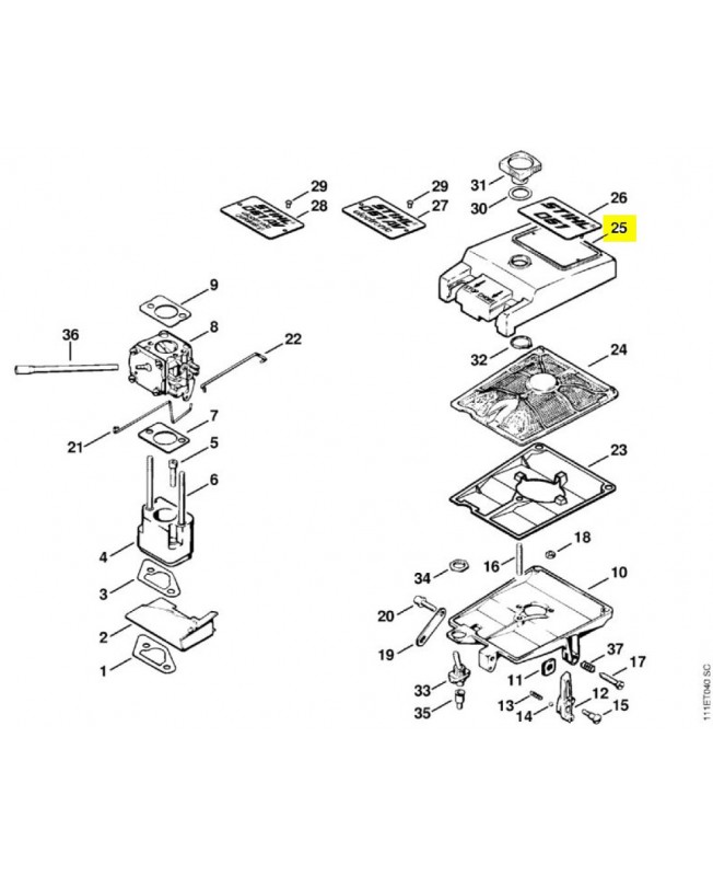 Repère 25 Couvercle