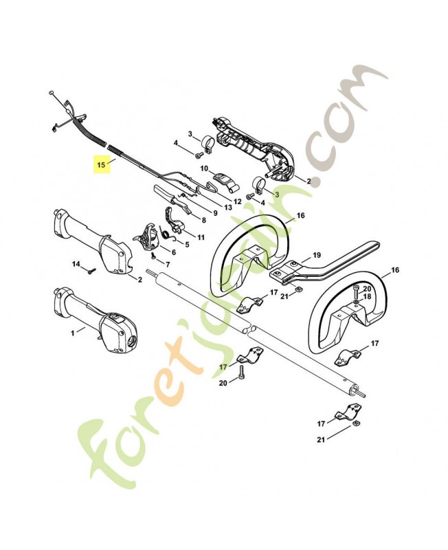 cable de commande des gaz stihl réf : 4180-180-1110
