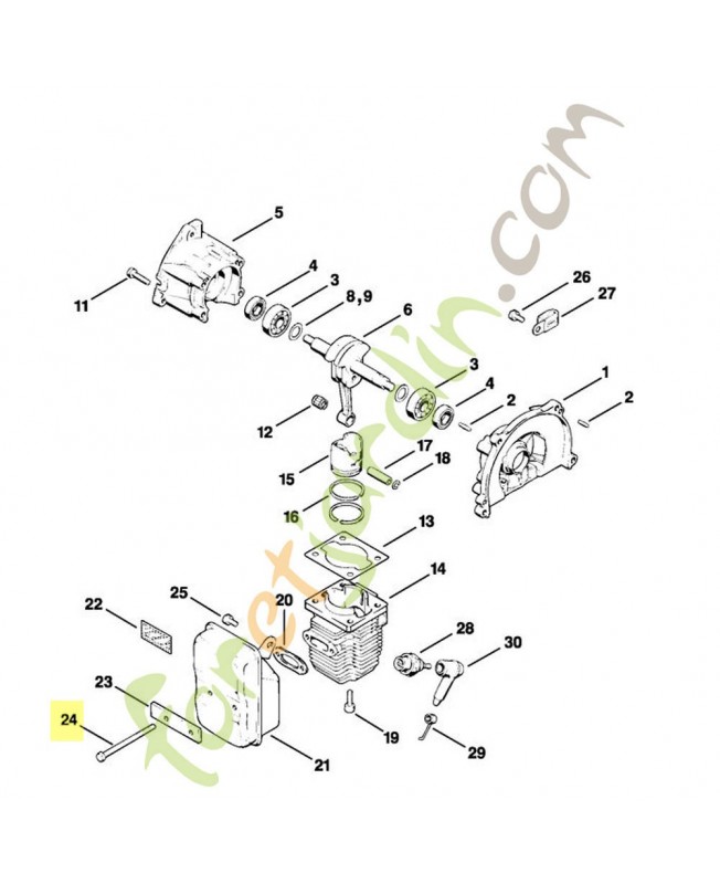Vis m5x70 din931-8.8 stihl réf : 9007-319-1140