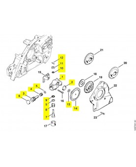 Repères 1 à 14 Pompe