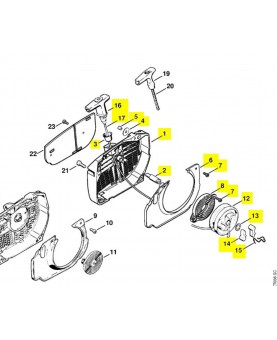 Repères 1 à 8 et 12 à 17 Carter