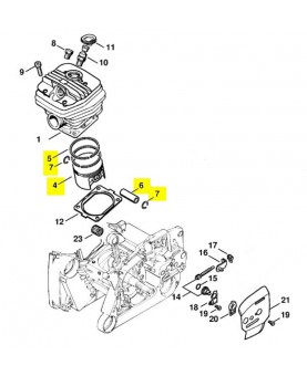 Repères 4 à 7 Piston