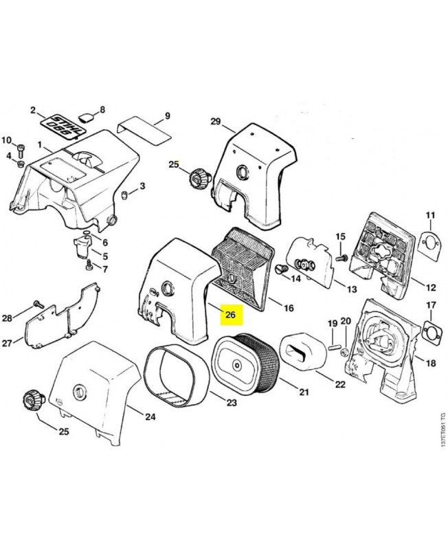 Couvercle carter carburateur 1122-140-1900. Pièce détachée Stihl / Vicking Couvercle carter carburateur 1122-140-1900. Pièce détachée Stihl / Vicking