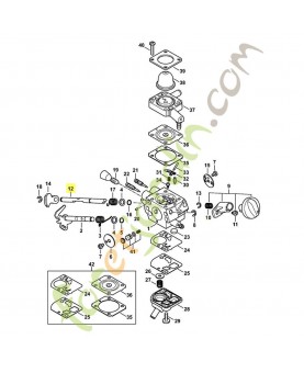 Axe de volet de démarrage 4180-121-3005. Pièce de rechange Sithl / Vicking