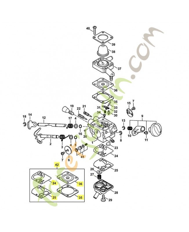 Jeu de pièces de carburateur 4180-007-1035. Pièce de rechange Sithl / Vicking Jeu de pièces de carburateur 4180-007-1035. Pièce de rechange Sithl / Vicking