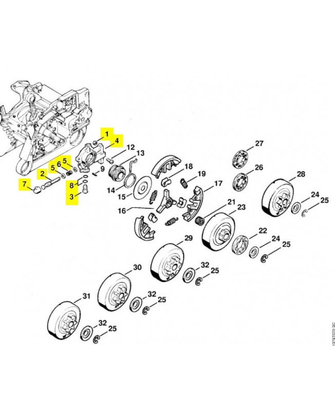 Repères 1 à 8 Pompe