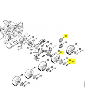 Repères 23 à 25 et 27 Pignon