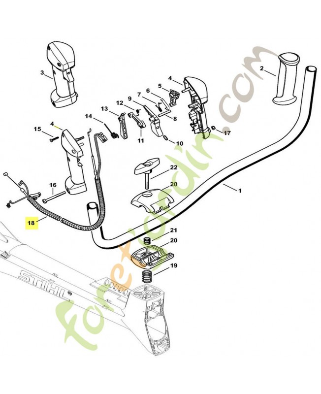 Câble de commande des gaz  4180-180-1113. Pièce de rechange Sithl / Vicking