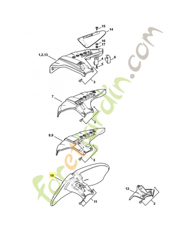 Capot protecteur 4147-710-8116. Pièce de détachée stihl