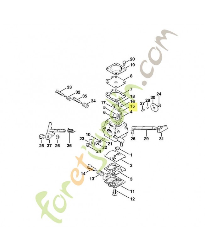 Levier réglage d'admission 1113-121-5000. Pièce de rechange Sithl / Vicking
