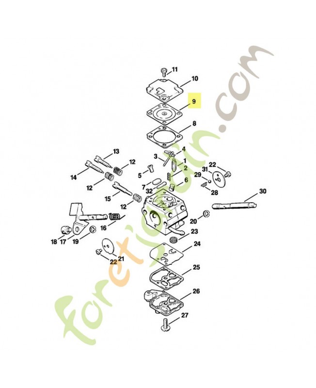 Membrane de réglage 4129-121-4700. Pièce détachée Stihl / Vicking