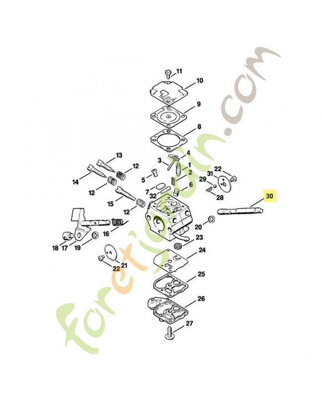Axe de volet de demarrage
