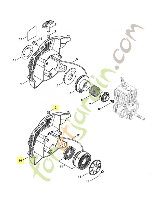 Couvercle de lanceur nu