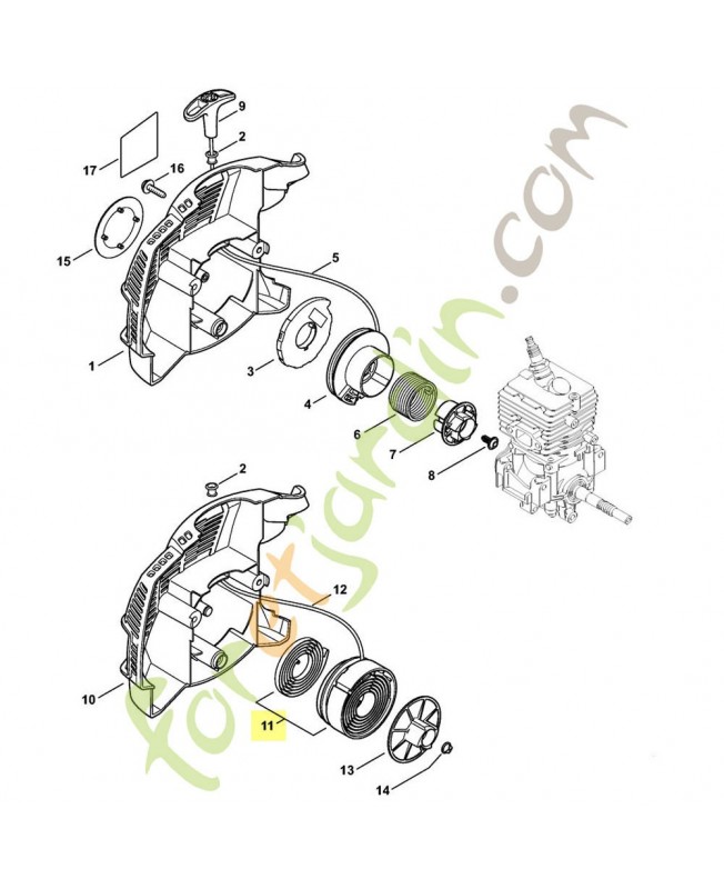 Poulie a cable+ressort rappel