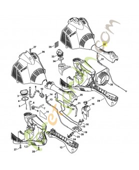 Capot moteur superieur Stihl Réf 4144-080-1600