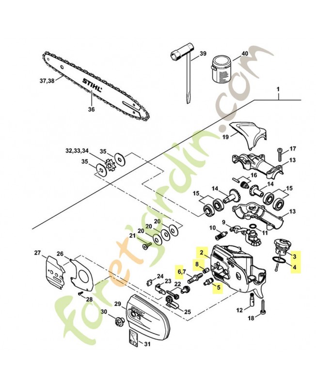 Boîtier 4182-640-1400. Pièce détachée Stihl / Vicking