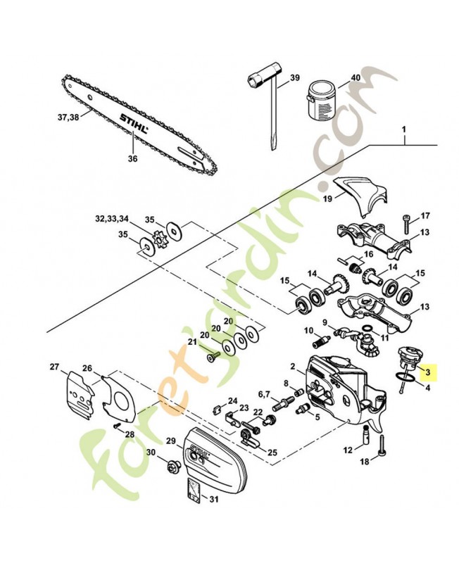 Bouchon de réservoir Stihl ref. 0000-350-0539