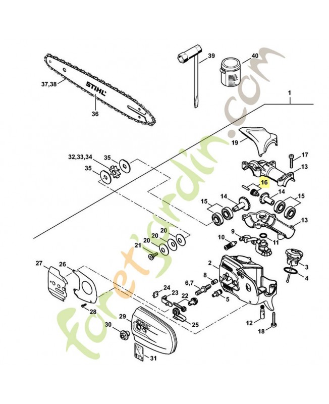Vis sans fin 4182-640-7100. Pièce détachée Stihl / Vicking
