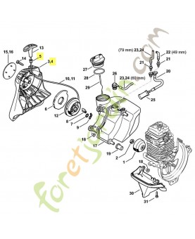 Couvercle de lanceur 4182-190-0401. Pièce détachée Stihl / Vicking