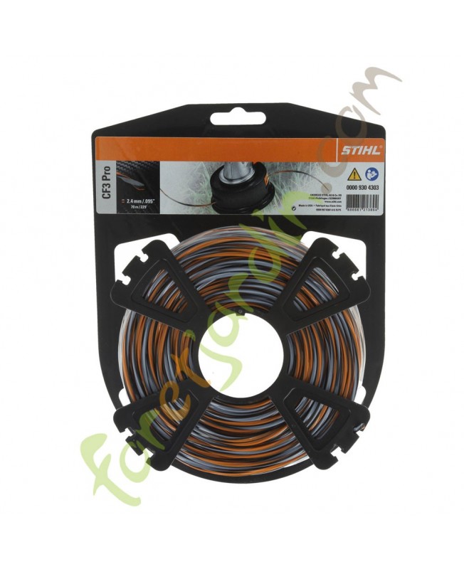 Fil nylon pour debroussailleuseFil cf3 pro 2,4mmx70m Fil nylon pour debroussailleuseFil cf3 pro 2,4mmx70m