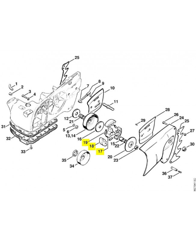 Repères 17 à 19 Embrayage