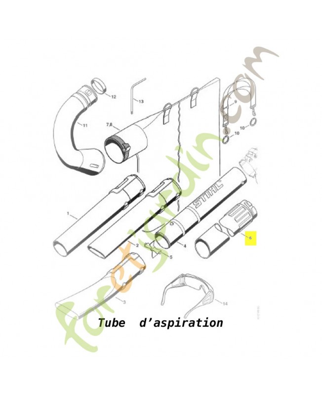 Tube d'aspiration 4804-708-3500 stihl