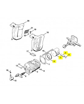 Repères 3 à 6 Piston