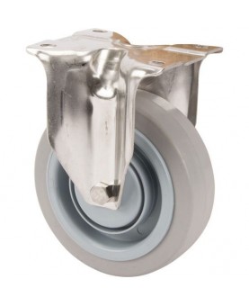 Roue pivotante en acier inoxydable à bandage en caoutchouc  -8478UFC100P62