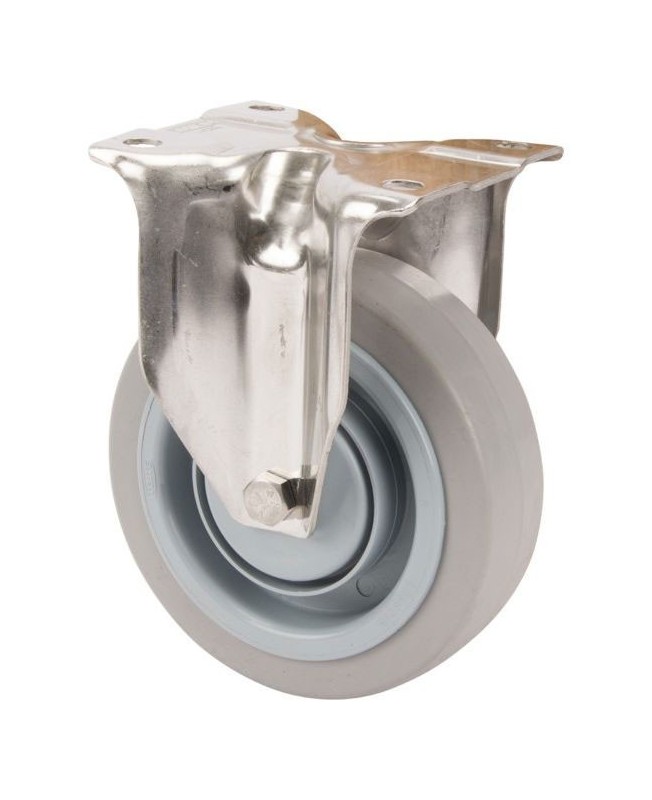 Roue pivotante en acier inoxydable à bandage en caoutchouc  -8478UFC100P62