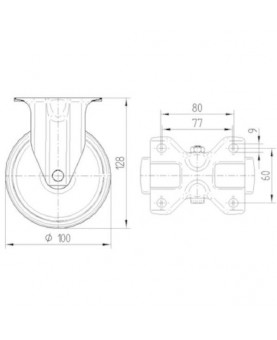 Roue-roulette-8478UFC100P62 