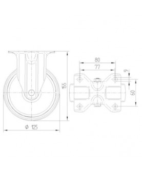Roue-roulette-polyurethane-fixe-3478UAR125P62