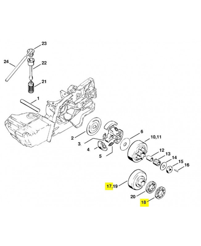 Repère 17 et 18 Pignon