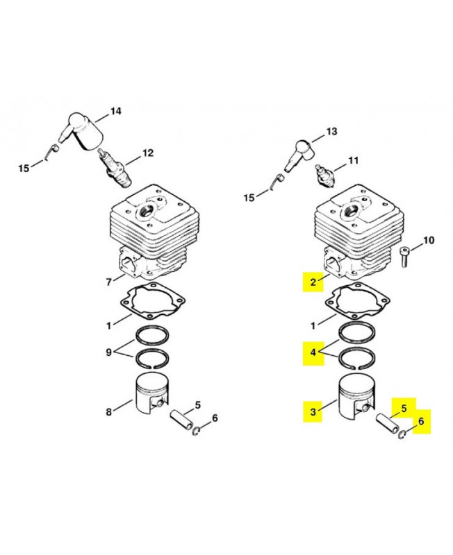 Repères 2 à 6 Cylindre