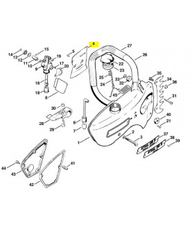 Tôle latérale extérieure 1107-664-1100. Pièce détachée Stihl 