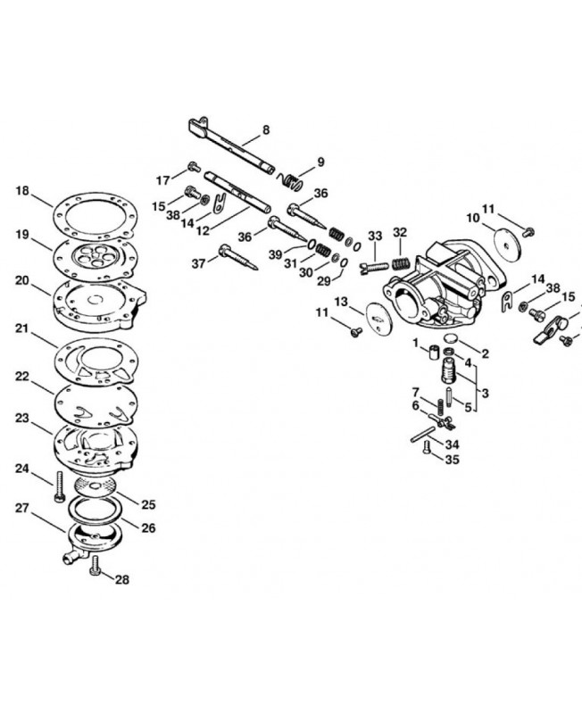 Repères 1 à 39 Carburateur