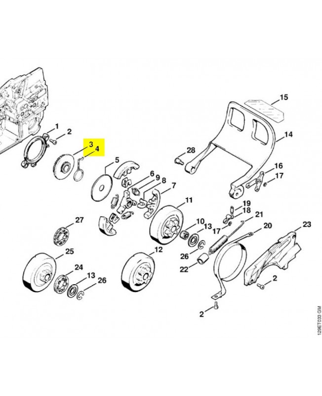 Pignon droit 1124-640-7512. Pièce détachée Stihl 