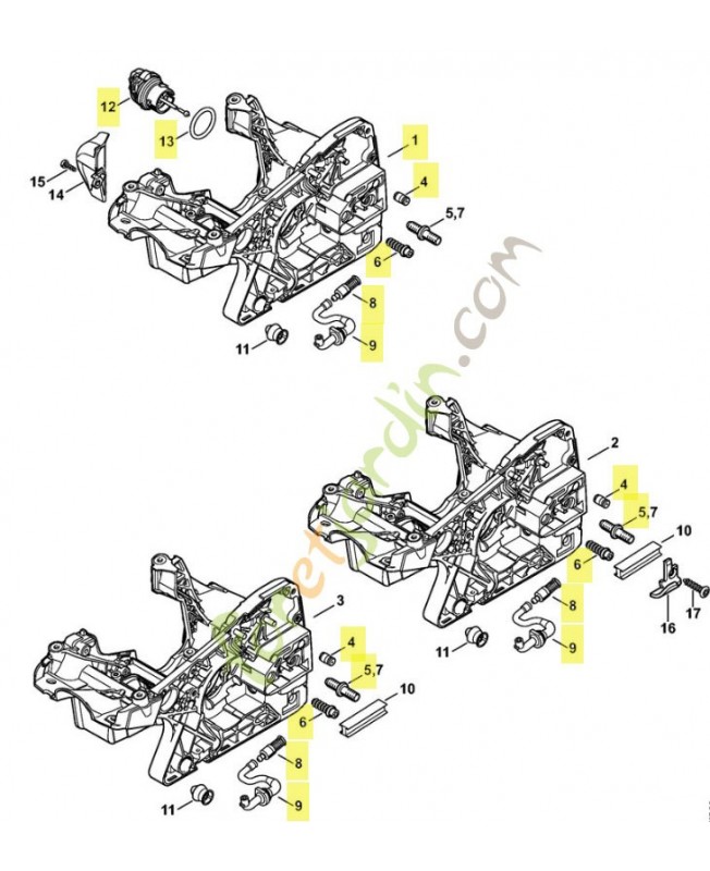Carter moteur ms 231/251 1143-020-3023. Pièce détachée Stihl / Vicking