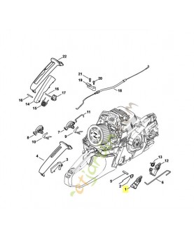 Manette des gaz 1141-182-1000. Pièce détachée Stihl / Vicking