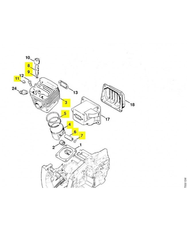 Repères 3 à 9 et 11 Cylindre