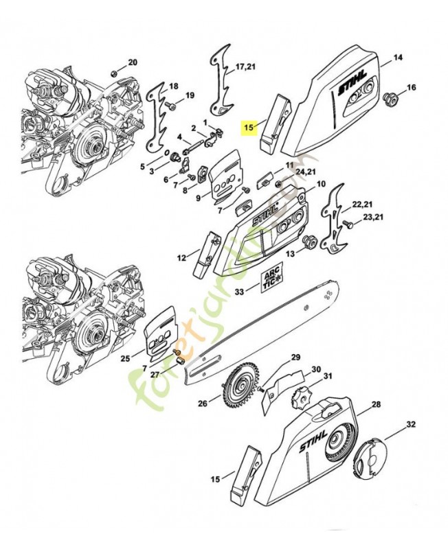 Pièce de protection 1135-656-1500. Pièce détachée Stihl / Vicking