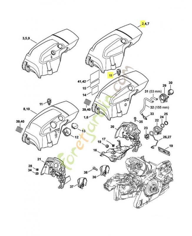 Capot moteur ms 261 cm