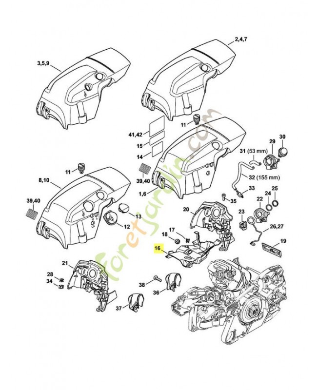 Capot canal d'air 1141-087-3032. Pièce détachée Stihl / Vicking