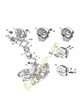 Silencieux ms 261 1141-140-0631. Pièce détachée Stihl / Vicking