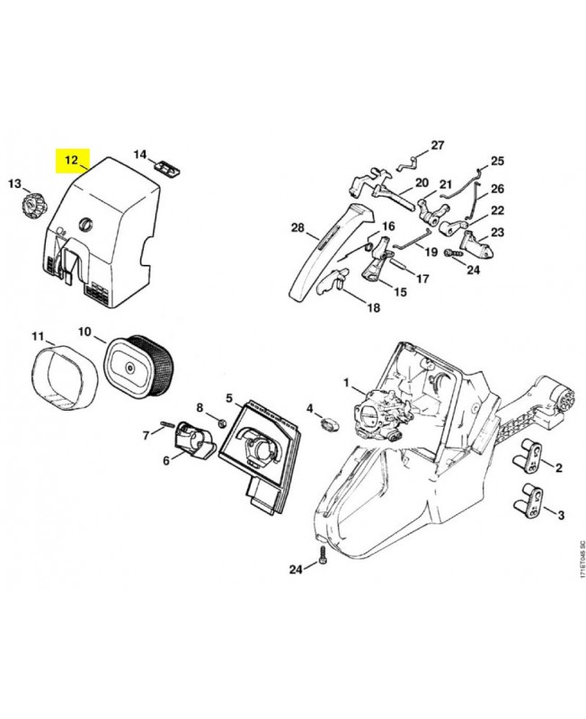Couvercle de filtre 1124-141-0510. Pièce détachée Stihl / Vicking Couvercle de filtre 1124-141-0510. Pièce détachée Stihl / Vicking