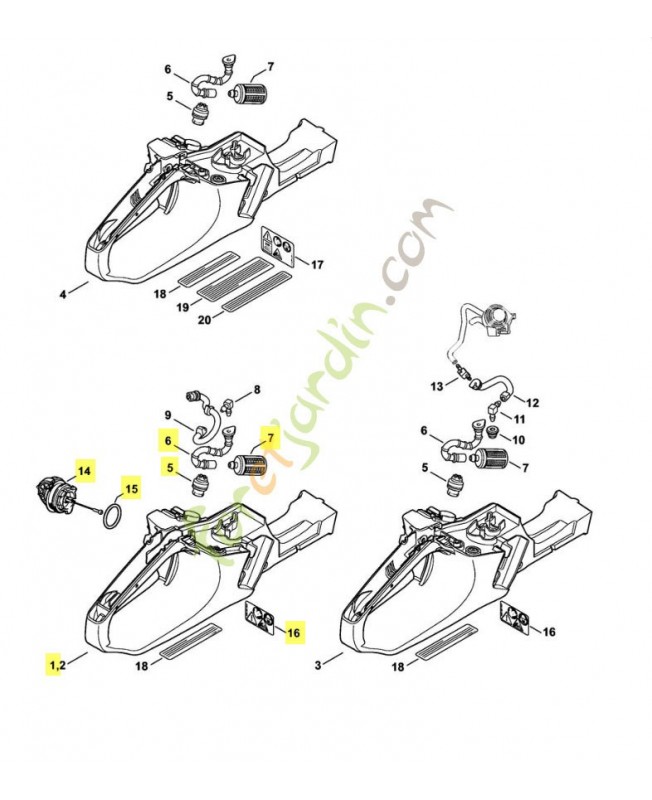 Carter de réservoir 1141-350-0824. Pièce détachée Stihl / Vicking